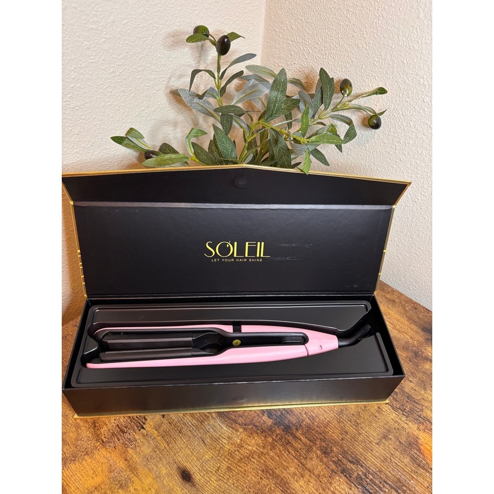 Soleil Professional Ceramic Hair Straightener Flat Iron Pink and‎ Black with Box
